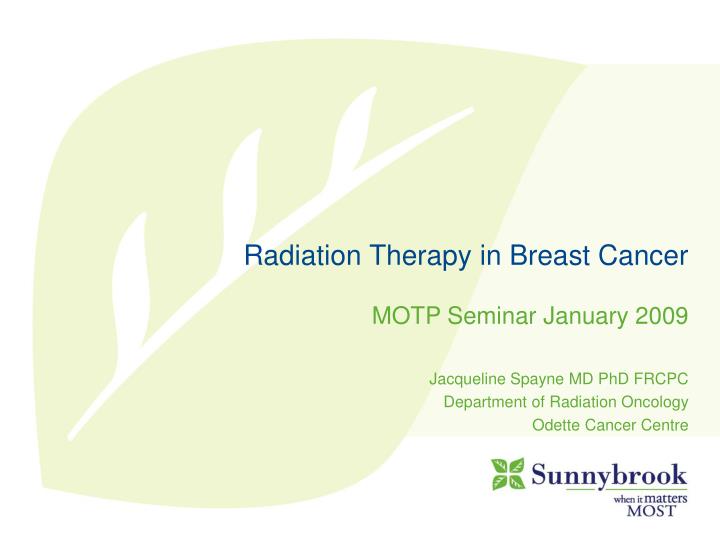 radiation therapy in breast cancer