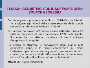 i luoghi geometrici con il software open source geogebra