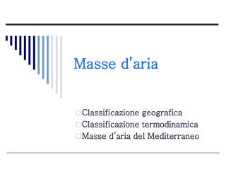 masse d aria