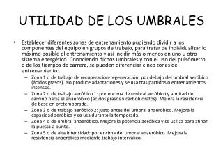 utilidad de los umbrales