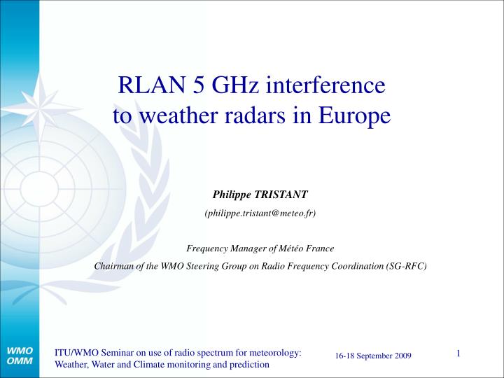 rlan 5 ghz interference to weather radars in europe