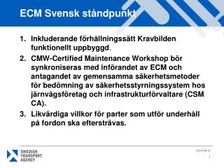 ecm svensk st ndpunkt