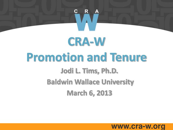 cra w promotion and tenure