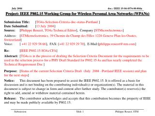 Project: IEEE P802.15 Working Group for Wireless Personal Area Networks (WPANs)