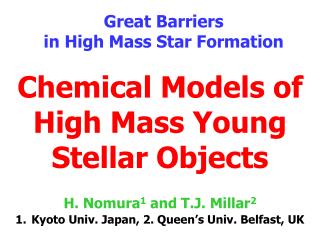 Chemical Models of High Mass Young Stellar Objects
