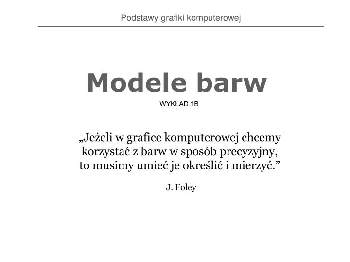 modele barw