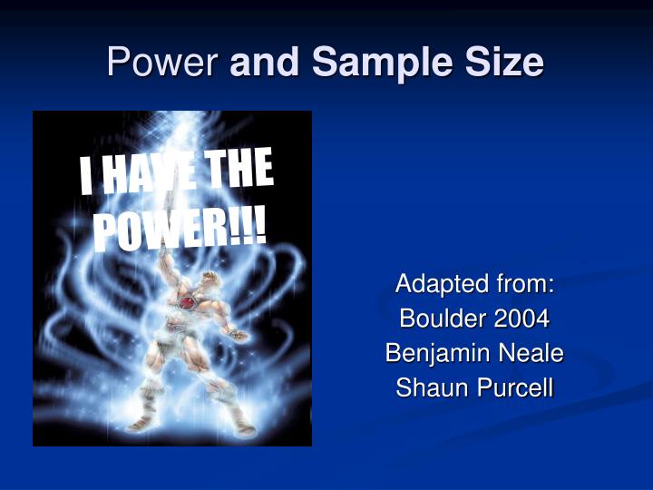 power and sample size