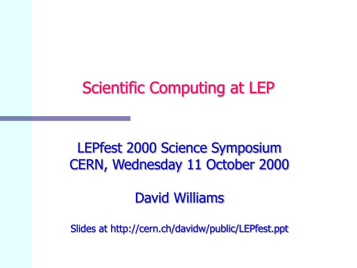 scientific computing at lep