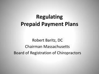 Regulating Prepaid Payment Plans