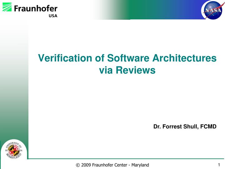 verification of software architectures via reviews