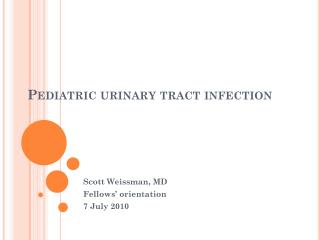 Pediatric urinary tract infection
