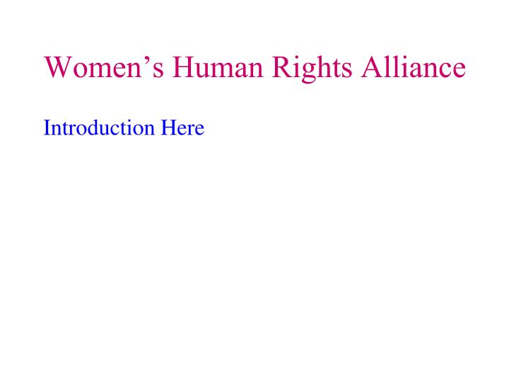 women s human rights alliance
