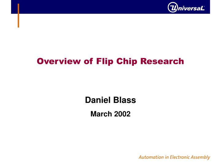 overview of flip chip research
