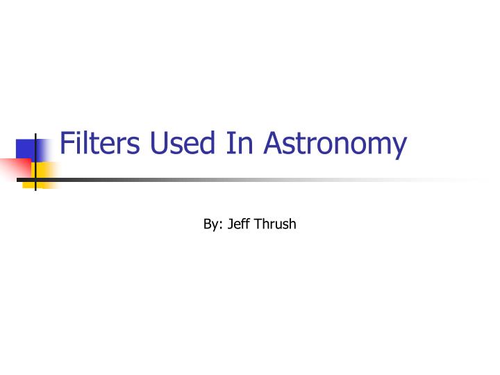 filters used in astronomy