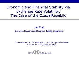 Economic and Financial Stability via Exchange Rate Volatility: The Case of the Czech Republic