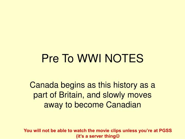 pre to wwi notes