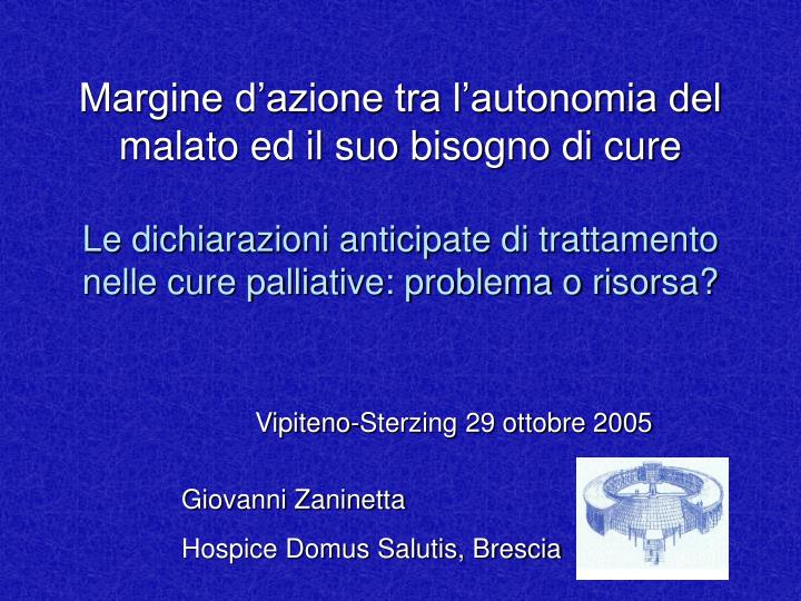 vipiteno sterzing 29 ottobre 2005 giovanni zaninetta hospice domus salutis brescia