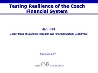 Testing Resilience of the Czech Financial System