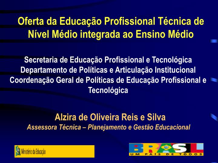 oferta da educa o profissional t cnica de n vel m dio integrada ao ensino m dio