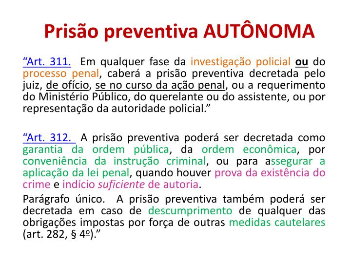 pris o preventiva aut noma