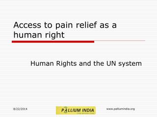 Access to pain relief as a human right