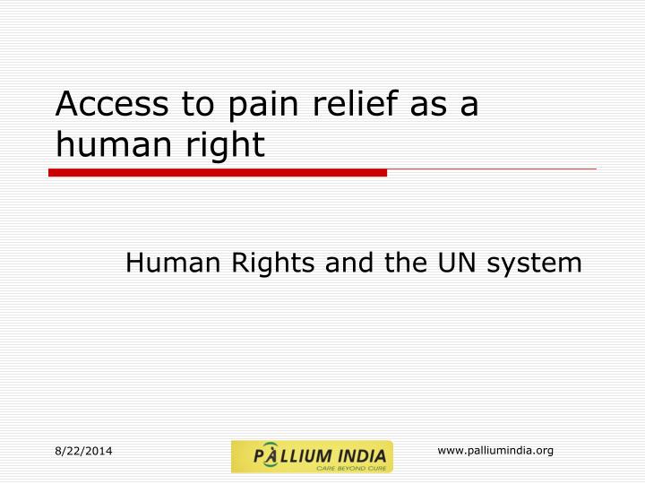 access to pain relief as a human right