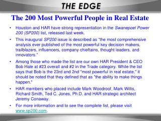 The 200 Most Powerful People in Real Estate