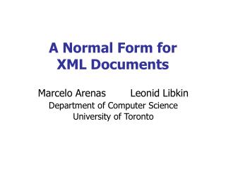 A Normal Form for XML Documents