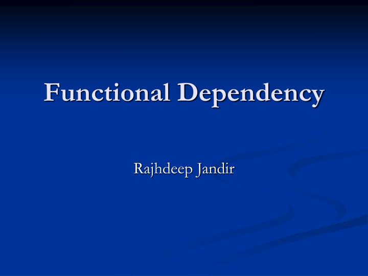 functional dependency