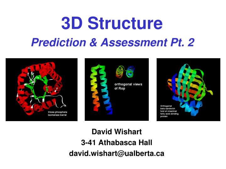 3d structure prediction assessment pt 2