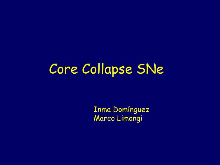 core collapse sne