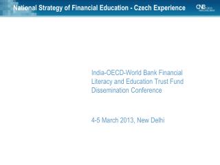 National Strategy of Financial Education - Czech Experience