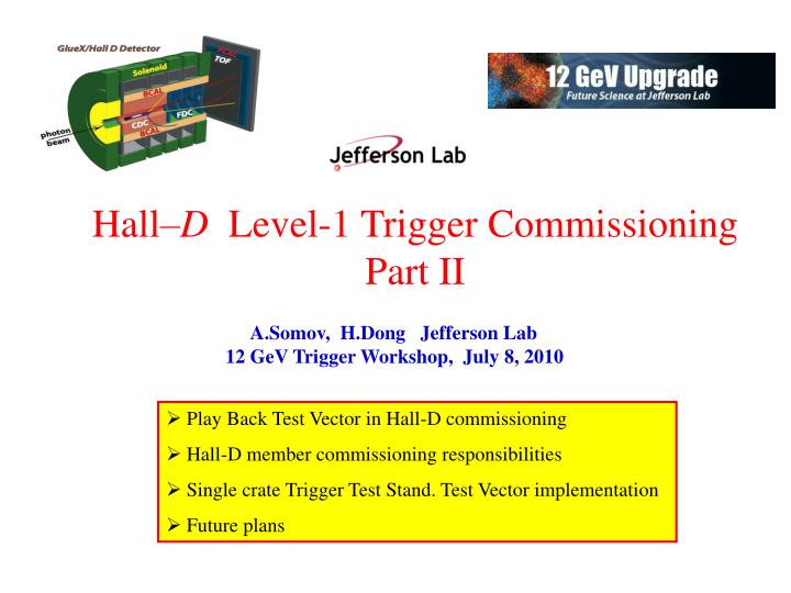 hall d level 1 trigger commissioning part ii