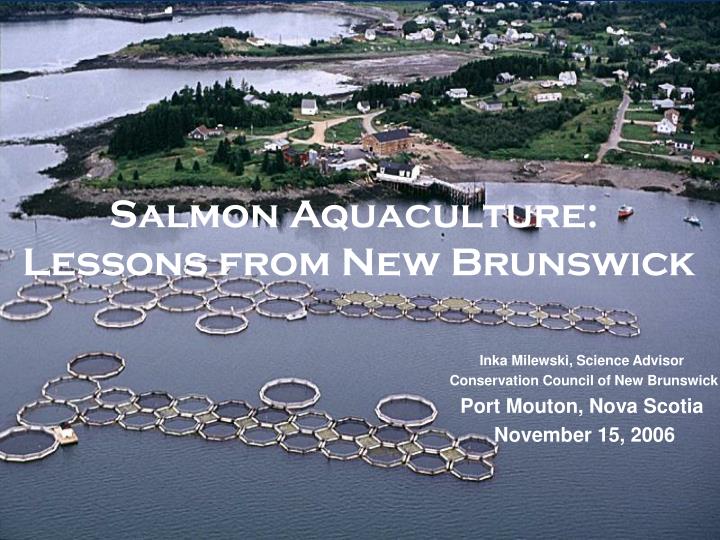 salmon aquaculture lessons from new brunswick