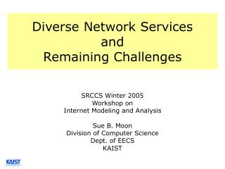 Diverse Network Services and Remaining Challenges