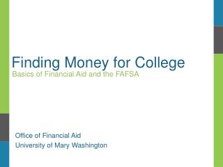 Finding Money for College