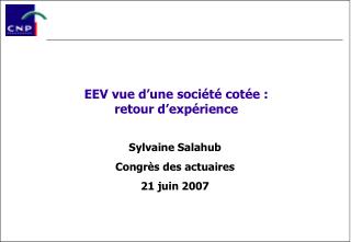 eev vue d une soci t cot e retour d exp rience