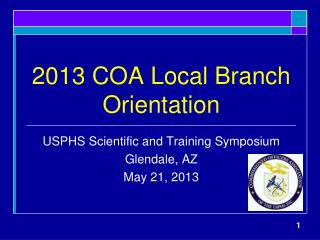 2013 COA Local Branch Orientation