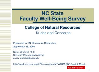 NC State Faculty Well-Being Survey