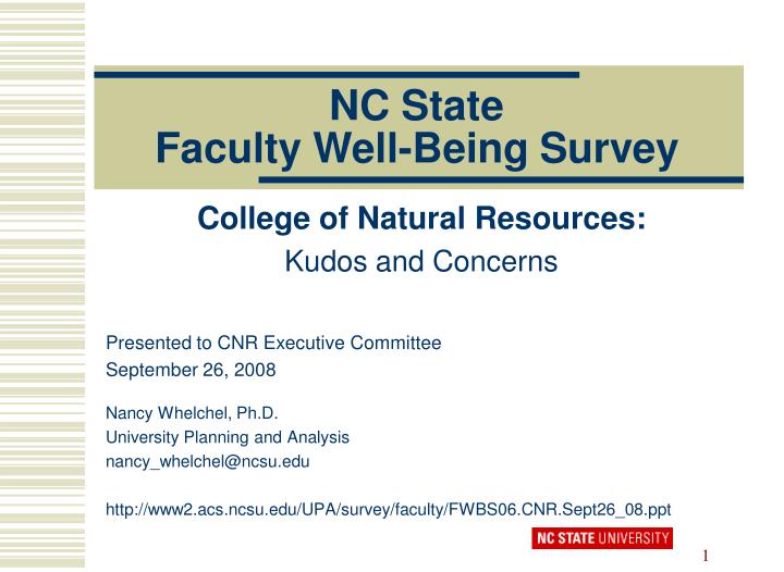 nc state faculty well being survey