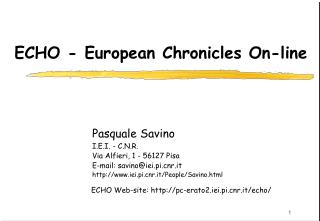 ECHO - European Chronicles On-line