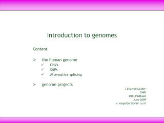 Introduction to genomes