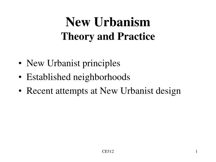 new urbanism theory and practice