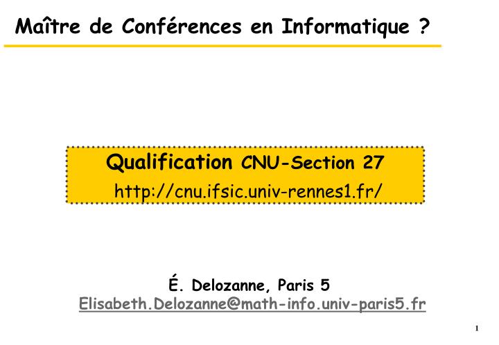 ma tre de conf rences en informatique