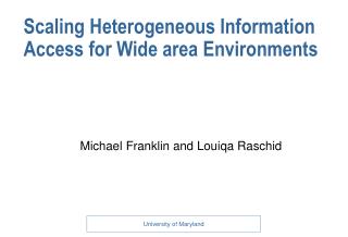 Scaling Heterogeneous Information Access for Wide area Environments