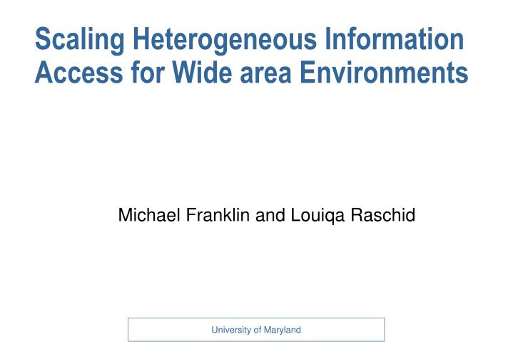 scaling heterogeneous information access for wide area environments