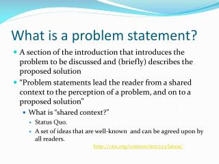 What is a problem statement?