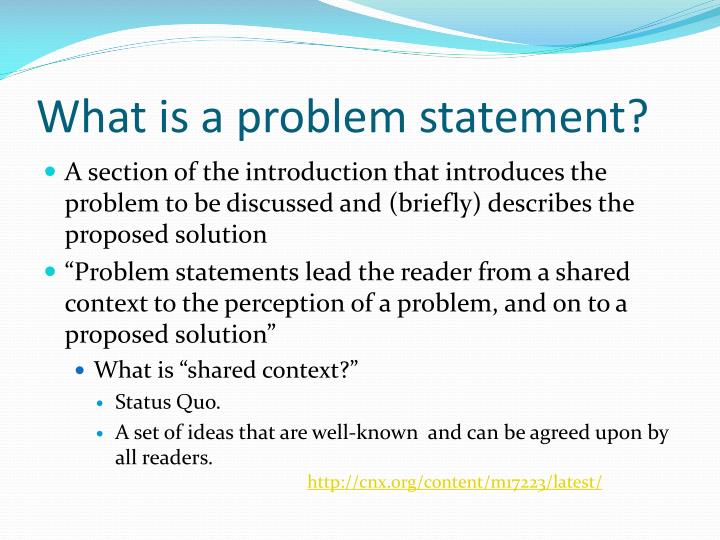what is a problem statement