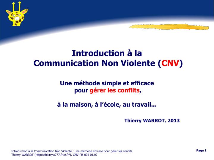 introduction la communication non violente cnv