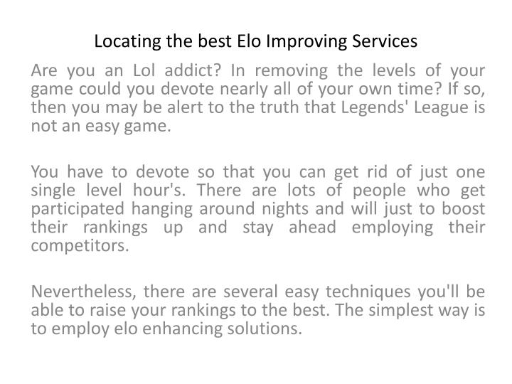 locating the best elo improving services